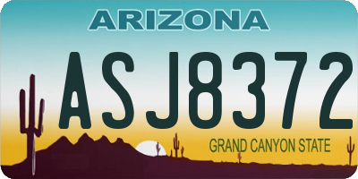 AZ license plate ASJ8372
