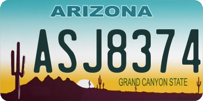 AZ license plate ASJ8374
