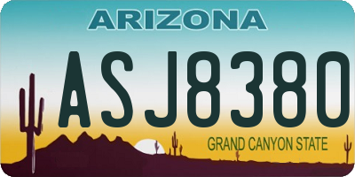 AZ license plate ASJ8380