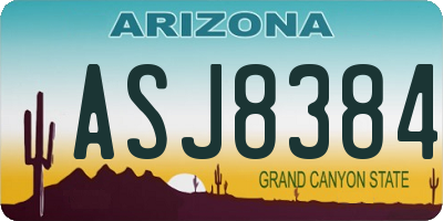AZ license plate ASJ8384