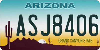 AZ license plate ASJ8406