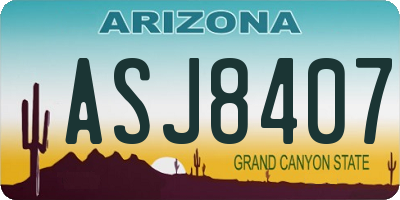 AZ license plate ASJ8407