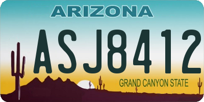 AZ license plate ASJ8412