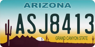 AZ license plate ASJ8413