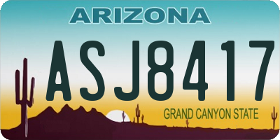 AZ license plate ASJ8417