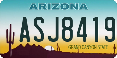 AZ license plate ASJ8419