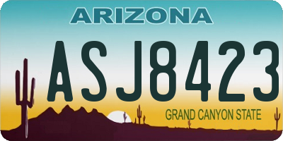 AZ license plate ASJ8423