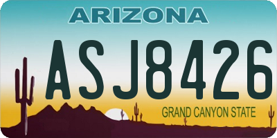 AZ license plate ASJ8426