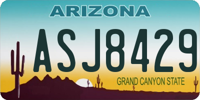 AZ license plate ASJ8429