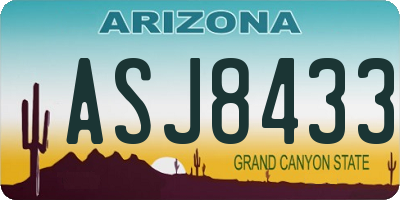 AZ license plate ASJ8433