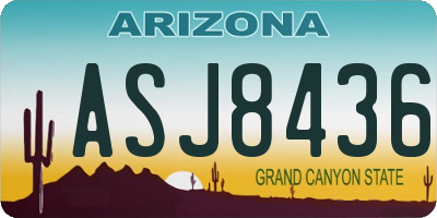 AZ license plate ASJ8436
