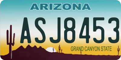 AZ license plate ASJ8453