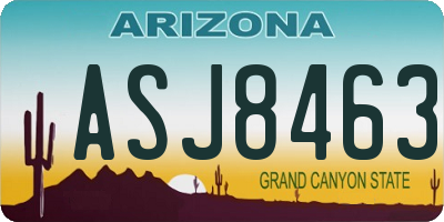 AZ license plate ASJ8463