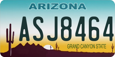 AZ license plate ASJ8464