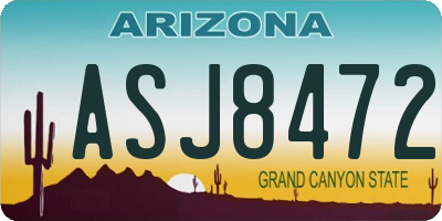AZ license plate ASJ8472
