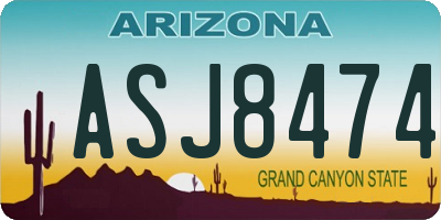 AZ license plate ASJ8474
