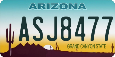 AZ license plate ASJ8477