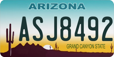 AZ license plate ASJ8492