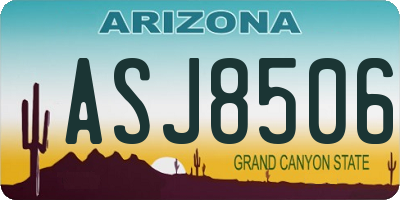AZ license plate ASJ8506