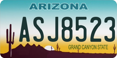 AZ license plate ASJ8523