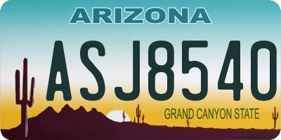 AZ license plate ASJ8540
