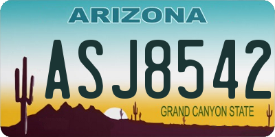 AZ license plate ASJ8542