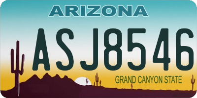 AZ license plate ASJ8546