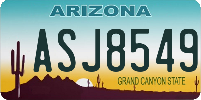 AZ license plate ASJ8549