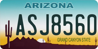 AZ license plate ASJ8560