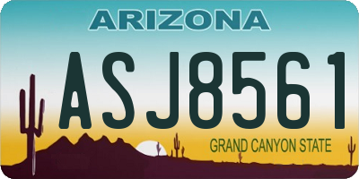 AZ license plate ASJ8561