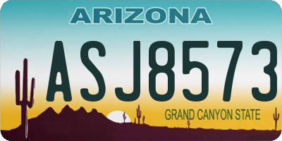 AZ license plate ASJ8573