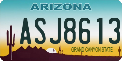 AZ license plate ASJ8613
