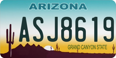 AZ license plate ASJ8619