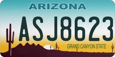 AZ license plate ASJ8623