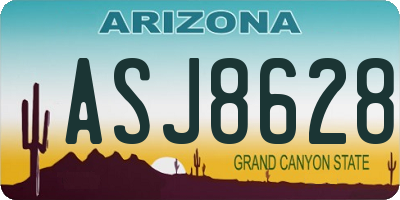 AZ license plate ASJ8628