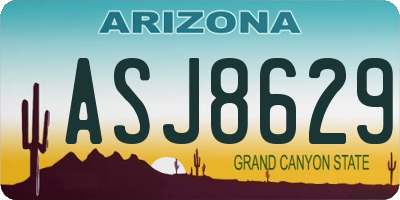 AZ license plate ASJ8629