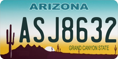 AZ license plate ASJ8632