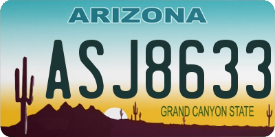 AZ license plate ASJ8633