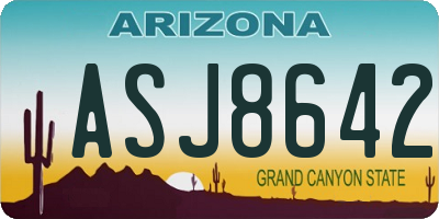 AZ license plate ASJ8642