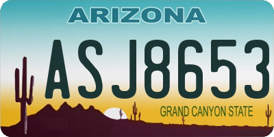 AZ license plate ASJ8653