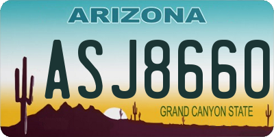 AZ license plate ASJ8660