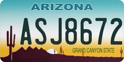 AZ license plate ASJ8672