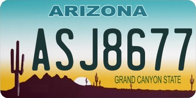 AZ license plate ASJ8677