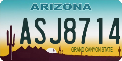 AZ license plate ASJ8714