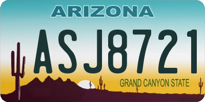 AZ license plate ASJ8721