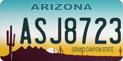 AZ license plate ASJ8723