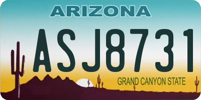 AZ license plate ASJ8731
