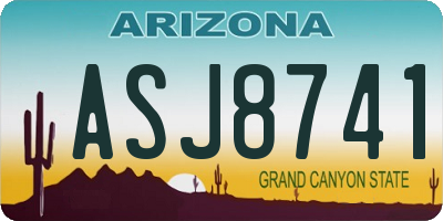 AZ license plate ASJ8741