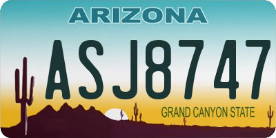 AZ license plate ASJ8747