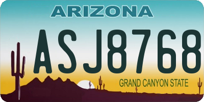 AZ license plate ASJ8768